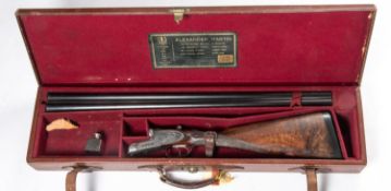 *A good DB 12 bore x 2½" top lever hammerless side lock ejector shotgun, by Hardy Bros, number