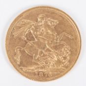 Victoria AV Young Head Sovereign, 1876, St George type, Sydney Mint. NVF £300-330
