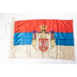 A printed Serbian flag, 36" x 22", GC £65-70