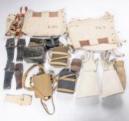 2 buff leather bayonet frogs, 3 black leather, 1 brown, 5 pairs of RN webbing gaiters, 3 WWII