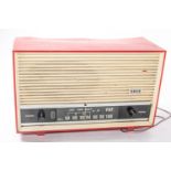 An Ekco Model U354 valve radio, in red plastic case. Generally GC, requires cleaning but appears