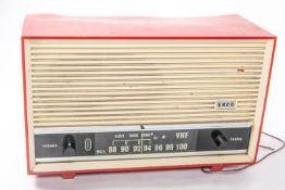 An Ekco Model U354 valve radio, in red plastic case. Generally GC, requires cleaning but appears
