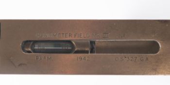 A WWII brass gun sighting clinometer, mark VI, dated 1942. Clean condition. £30-50