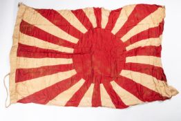 A Japanese Rising Sun flag, printed, 52" x 36". GC £65-70