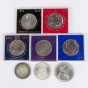 Mexico AR Peso, 1898 Mexico Mint, NVF, AR 5 pesos 1948 NEF; Barbados Five dollars 1966 NEF,