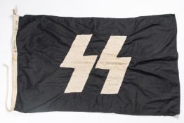 A Third Reich SS flag, 36" x 22", applied runes. GC £65-70