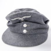 A good Third Reich Luftwaffe soft peaked cap Bergmutz, with wool embroidered eagle and cockade,