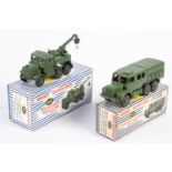 2 Dinky Supertoys Military Vehicles. Recovery Tractor with windows (661). Together with a Medium