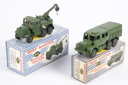 2 Dinky Supertoys Military Vehicles. Recovery Tractor with windows (661). Together with a Medium