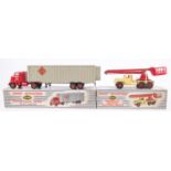 2x Dinky Supertoys. A Commercial Servicing Platform Vehicle (977) in red and cream). A Tractor-