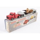 A Dinky Supertoys Mighty Antar Low Loader with Propeller load (986). Red tractor unit with grey