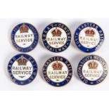 6x WWI Railway Service badges. Including; Midland Railway, Lancashire & Yorkshire Railway, Glasgow &