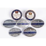 7x Railway Service badges. Including 2x WWI examples; Lancashire & Yorkshire Railway and Glasgow &