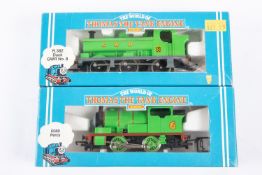 2x Hornby OO gauge Thomas the Tank Engine locomotives. Duck 8, 0-6-0PT (R382). Percy 6, 0-4-0T (