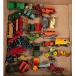 30x small scale diecast vehicles by Dinky, Matchbox, Charbens, Toys, etc. Including; Morris J2