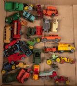 30x small scale diecast vehicles by Dinky, Matchbox, Charbens, Toys, etc. Including; Morris J2