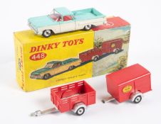 A Dinky Toys Chevrolet Pick-Up & Trailer set (448). Chevrolet El Camino in turquiose and white