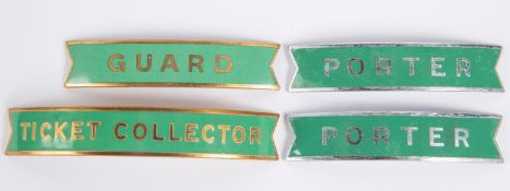 4x British Railways (Southern Region) fishtail style cap badges by Gaunt, etc. 2x Porter, Guard