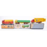 3x Dinky Toys/Supertoys. An AEC Tanker, Shell Chemicals (591) in red and yellow. Big Bedford van,