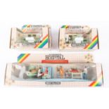 3x Britains Hospital sets. 1980s plastic sets including a scarce Hospital X-Ray Department (7858).