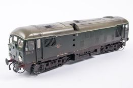 An O gauge BR Class 24 Bo-Bo diesel locomotive, D5018, in two-tone grey livery. With brass body. For