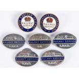 7x Railway Service badges. Including 2x WWI examples; North Eastern Railway and Glasgow & South