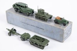 A Dinky Toys Royl Tank Corps - Light Tnk Set (152). Comprising Light Tank 152a, Austin Seven Car