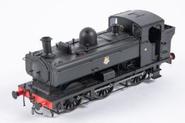 An O gauge Minerva Model Railways BR Class 57xx 0-6-0PT locomotive in unlined black livery. For 2-
