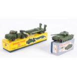 2 Dinky Military Toys. Antar Tank Transporter (660). Plus a Centurion Tank (651). Both in olive