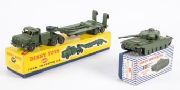 2 Dinky Military Toys. Antar Tank Transporter (660). Plus a Centurion Tank (651). Both in olive