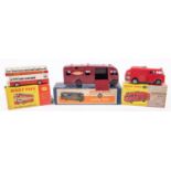 3 Dinky Toys. Airport Fire Tender with Flashing Light (276). In red with 'Airport Fire Control' to