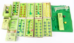 A quantity of 1960s/70s Subbuteo sets. Including; 9x boxed football teams; 3x teams with goalkeepers
