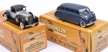 2 'The Brooklin Collection' White Metal Models. BRK.88 1931 Studebaker President Convertible