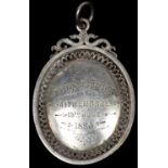 Aitkenbrae Shooting Competition oval silver medal, obverse engraved "Shooting Competition at