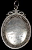 Aitkenbrae Shooting Competition oval silver medal, obverse engraved "Shooting Competition at