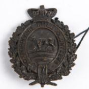 A blackened brass shako badge of the Oxfordshire Rifle Volunteers. Near VGC £80-100