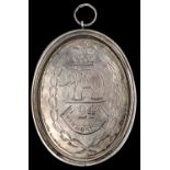 24th Light Dragoons medal 1817, engraved oval silver piece, obverse: a crown above elephant left,