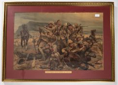 2 framed coloured military prints: Balaclava 39½" x 27½; "All That Was Left of Them" 37½" x 27½"