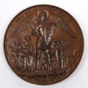 Volunteer Movement, a most attractive AE medallion commemorating their 21st Anniversary. Obverse