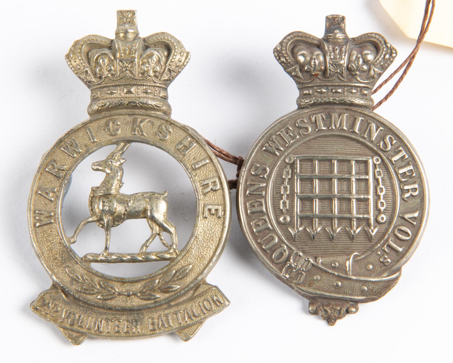 A Victorian white metal glengarry badge of the 2nd Vol Battalion the Warwickshire Regiment, (one lug