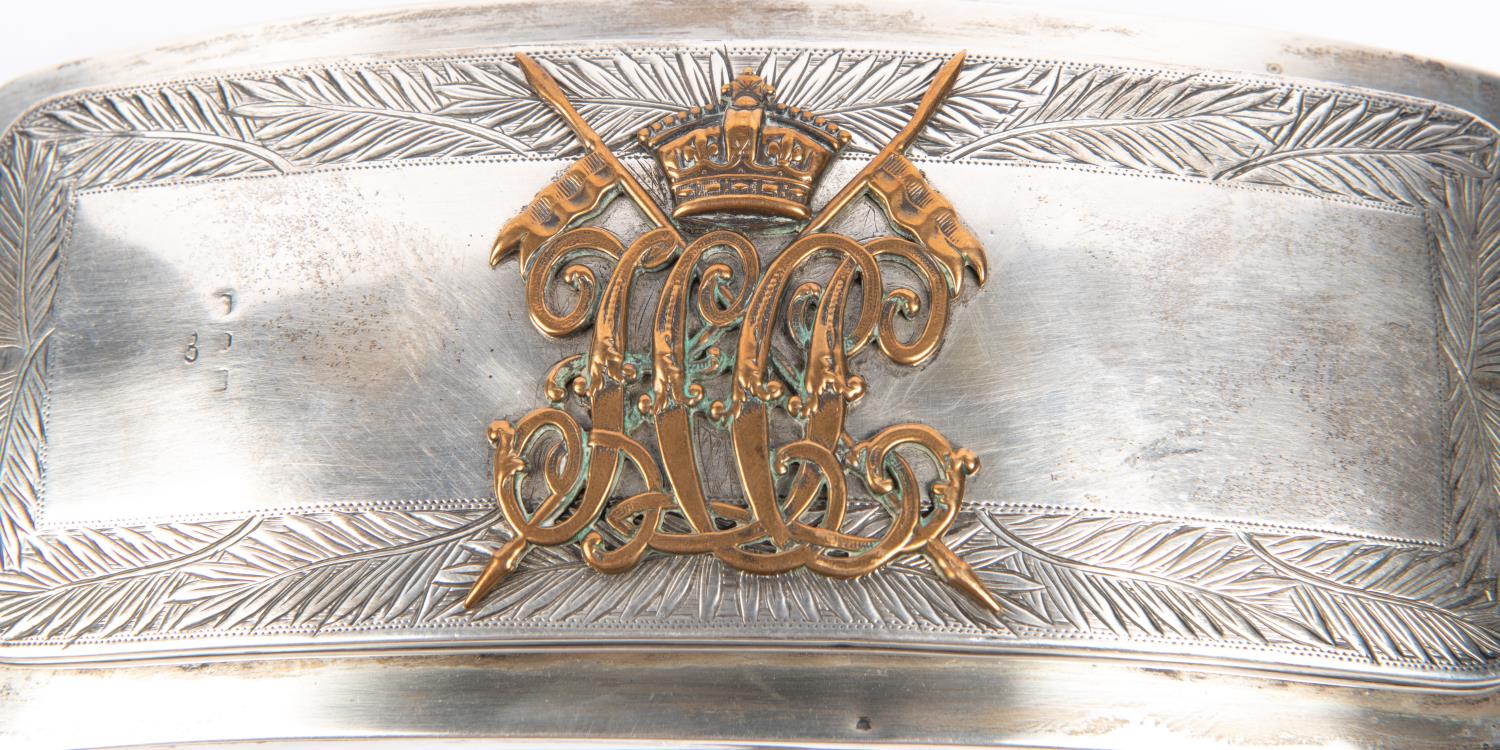 A late Victorian Indian Lancers hall marked silver pouch flap, mounted with Imperial crown above “ - Image 2 of 5