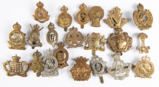21 yeomanry cap badges, including post 1949 KC Sherwood Rangers, pre and post 1950 Shropshire,