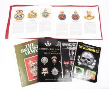 5 military books "Badges of HM Services" pub by Wm Briggs; "British Army Cap Badges of the First