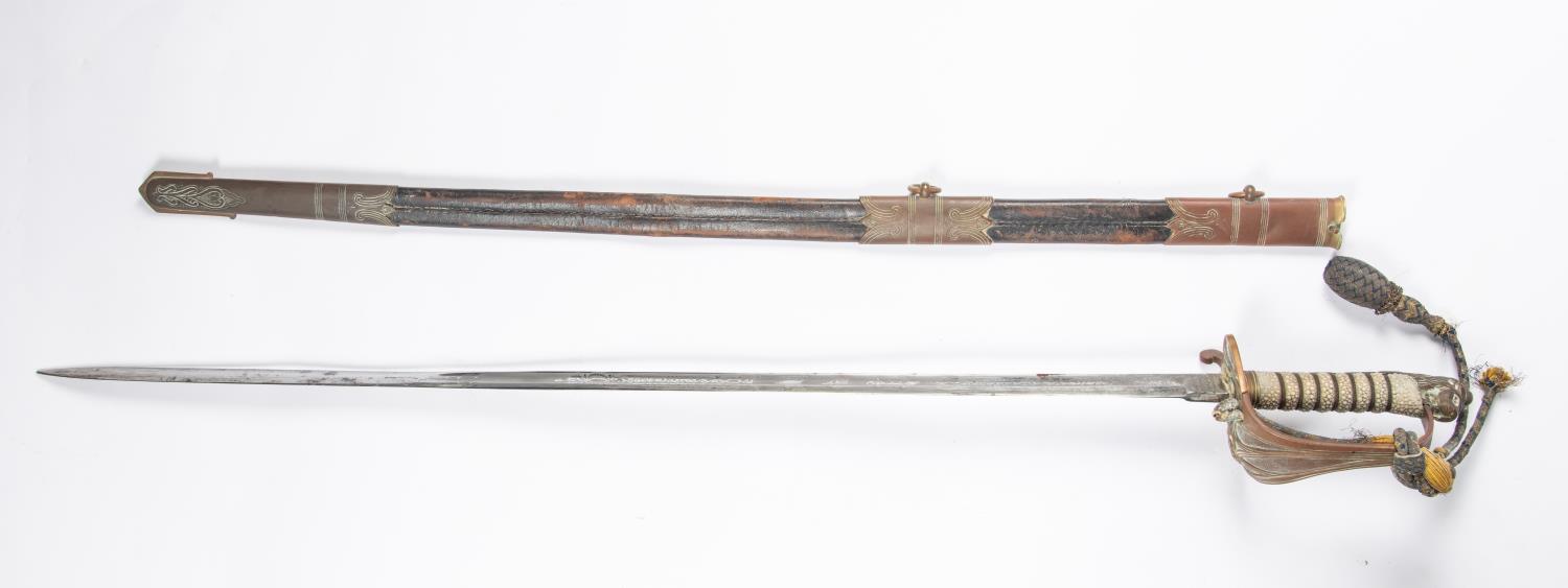 A post 1902 Naval officer's sword, blade 31½" by Gieves Ltd, Portsmouth, London, Edinburgh, - Image 4 of 4