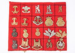 Twenty yeomanry cap badges, including Leicestershire pre 1922 and post 1922, Duke of Lancasters