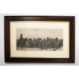 5 framed military prints: Guards in the Crimea, 37" x 26", 10th Hussars at Waterloo, 27" x 22",