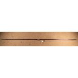 A 19th century wooden cavalry lance, 108" (9 feet) overall, the shoe stamped "16 QL/48", with