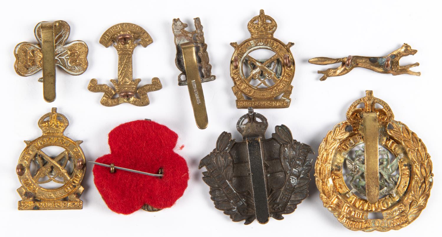 Nine Yeomanry cap badges: Warwickshire by Gaunt, Staffordshire with QVC (brooched), 1915-22 - Image 2 of 2