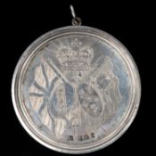 Loyal White Chapel Volunteers: a large circular engraved shooting medal 1810, obverse crowned