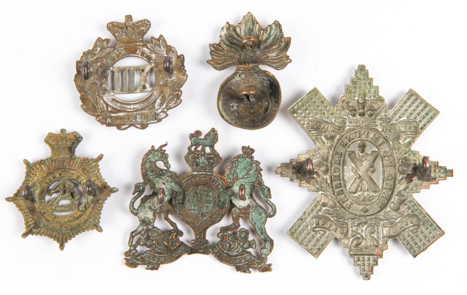 Victorian cap badges of the 13th Hussars, Army Service Corps and Boer War Home Counties Reserve - Image 2 of 2